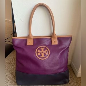 Tory Burch Dual tone Purple Tote
